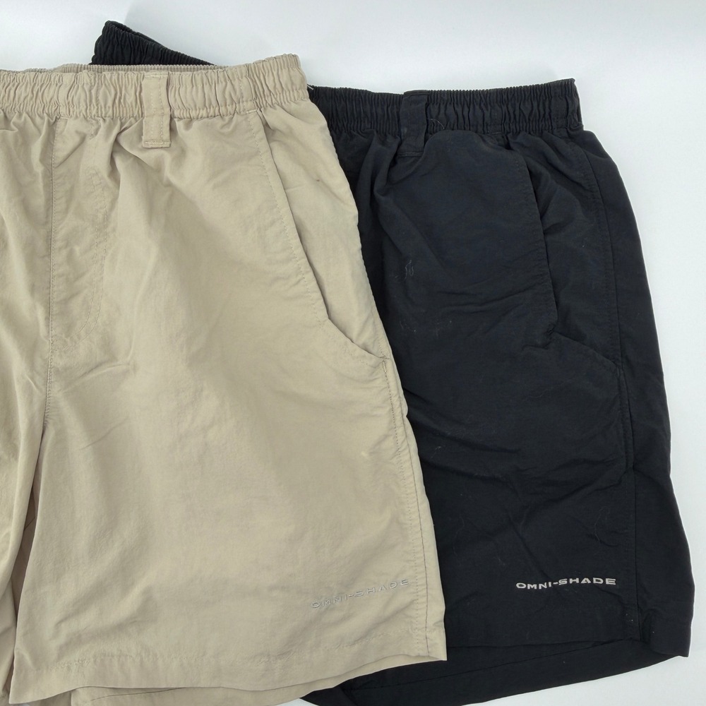 Columbia PFG Omni-Shade Shorts Womens Small Tan Black 2 Pack Hiking Fishing